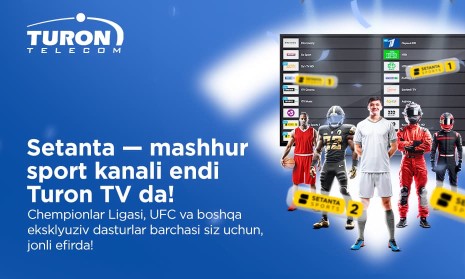Setanta Sports endi Turon Telecom TV da (raqamli televideniya)!